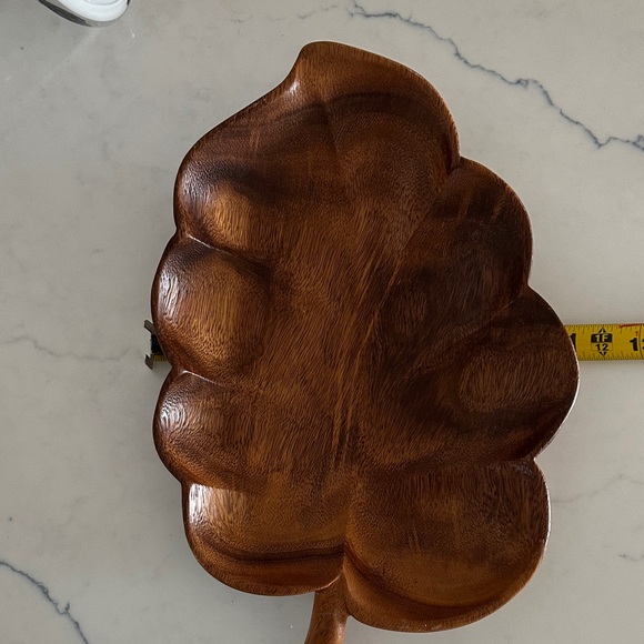 Leaf-Shaped Wooden Serving Platter